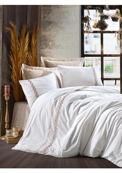 Majestic Seri Çift Kişilik Nevresim Takımı Ines Bej