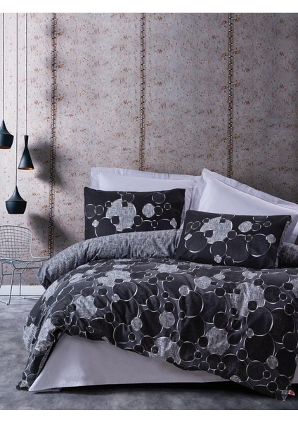 Dark Çift Kişilik Nevresim Takımı Raound Gri