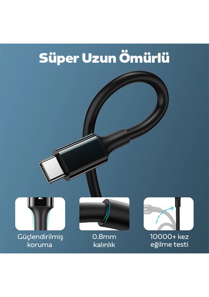 USB Type-C Pd3.1 100W(20V-5A) Hızlı Veri Şarj Kablosu 1metre ALL-34632