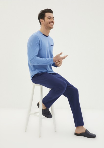 3'lü Triko Roblu Yarım Bisiklet Yaka Pijama Takımı modelleri