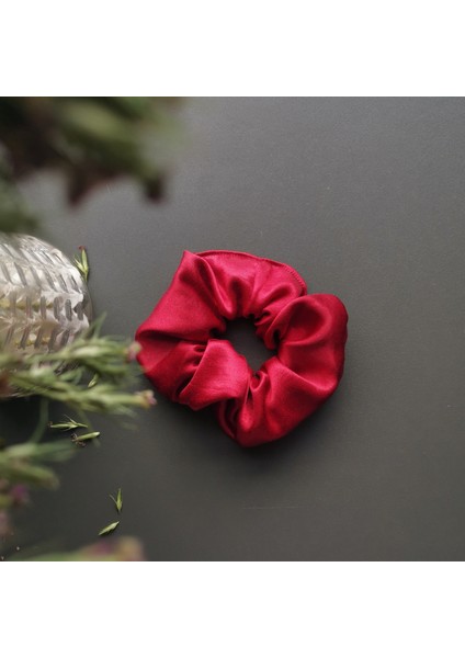 Scrunchies Bordo Saten Lastik Toka