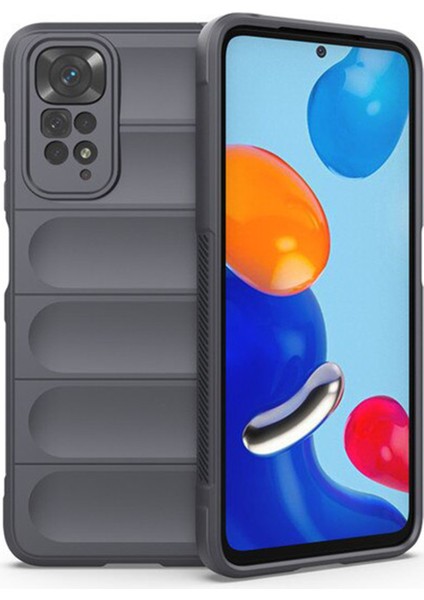 Xiaomi Redmi Note 11S 2022 Global Miami Serisi Darbeye Dayanıklı Silikon Kılıf - Koyu Gri