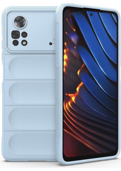 Xiaomi Poco X4 Pro 5g Miami Serisi Darbeye Dayanıklı Silikon Kılıf - Açık Mavi