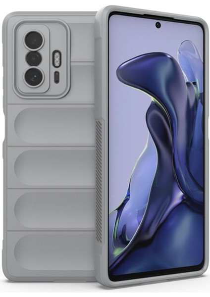 Xiaomi Redmi K40 Gaming Miami Serisi Darbeye Dayanıklı Silikon Kılıf - Açık Gri
