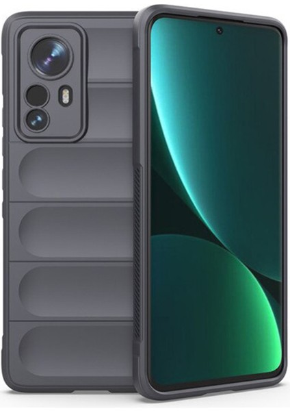Xiaomi Mi 12 Pro Miami Serisi Darbeye Dayanıklı Silikon Kılıf - Koyu Gri