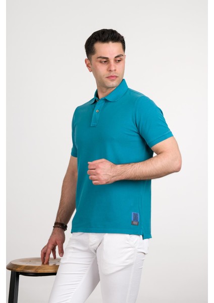 Taş Yıkama Regular Fit Lacost Kumaş Polo Yaka Pamuklu Erkek T-Shirt
