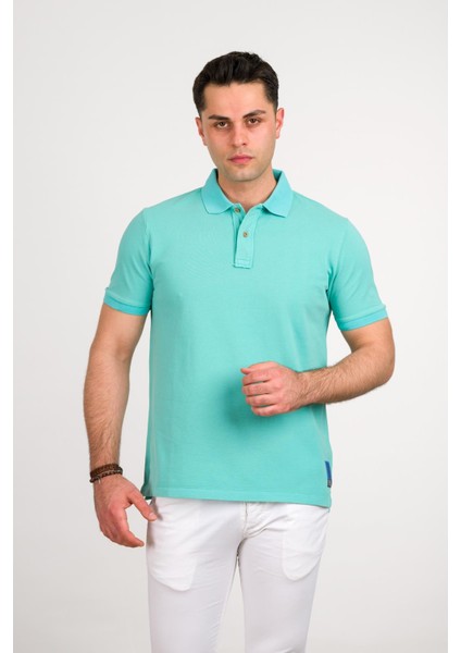 Taş Yıkama Regular Fit Lacost Kumaş Polo Yaka Pamuklu Erkek T-Shirt