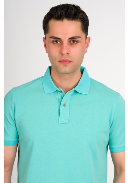 Taş Yıkama Regular Fit Lacost Kumaş Polo Yaka Pamuklu Erkek T-Shirt indirimleri
