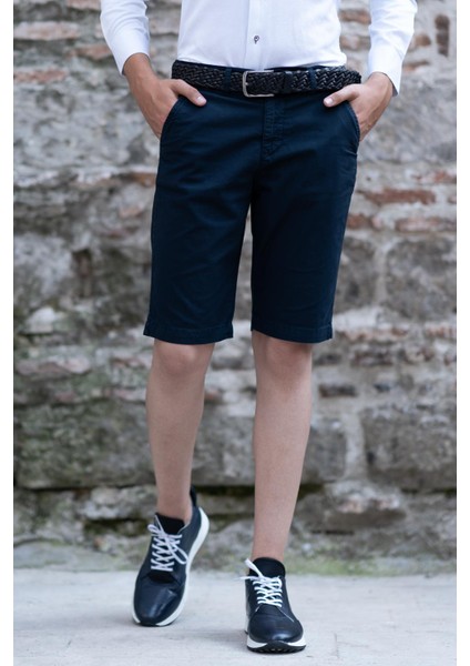 Gabardin Kumaş Pamuklu Regular Fit Chino Yan Cep Erkek Şort