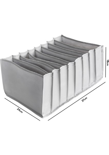 8 Gözlü Çekmece Içi Antrasit Düzenleyici Organizer - Large 24 x 37 x 18 cm