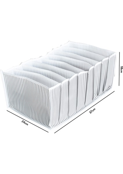 8 Gözlü Çekmece Içi Gri Çizgili Düzenleyici Organizer - Large 24 x 37 x 18 cm fiyatları