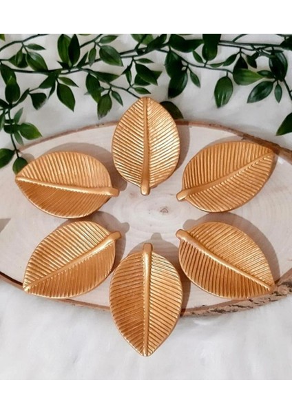 Kahve Yanı Sunumluk Yaprak Tasarımlı Drajelik Lokumluk 6lı Set