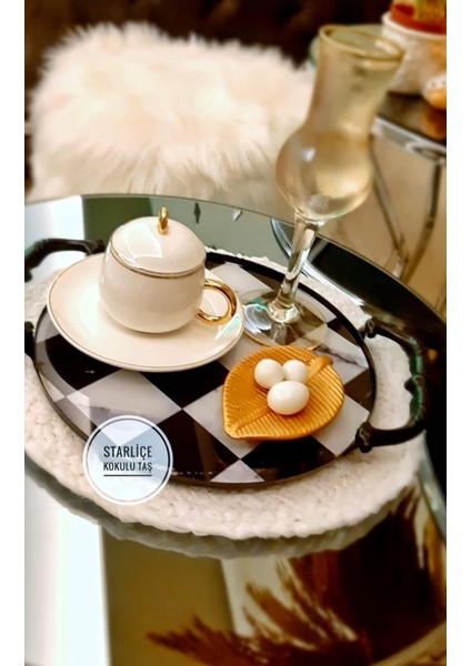 Kahve Yanı Sunumluk Yaprak Tasarımlı Drajelik Lokumluk 6lı Set fiyatları