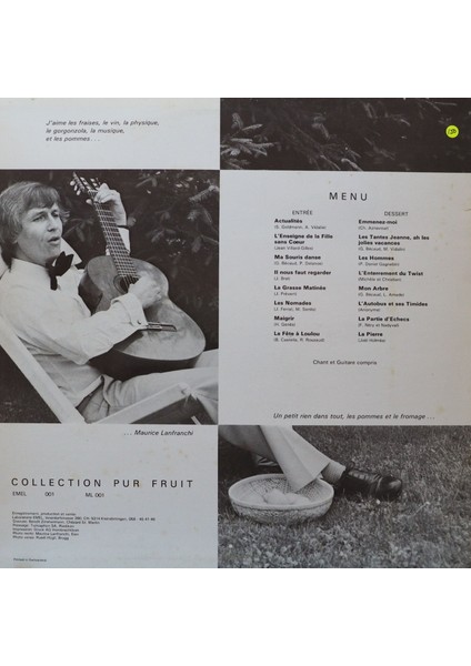 Maurice Lanfranci ,meme Les Pommes Chantent,isviçre Baskı 1984LP fiyatları