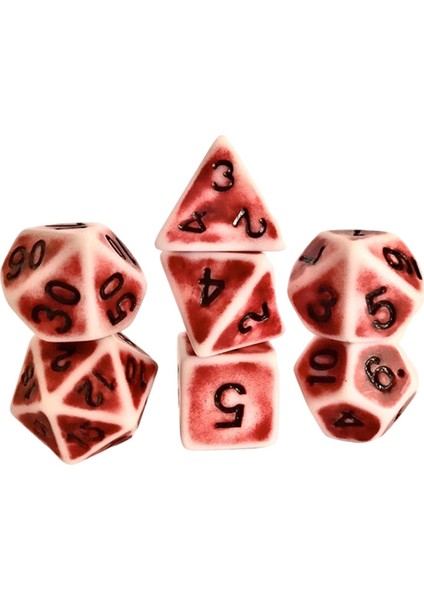 Akrilik Polyhedral Zar Aile Oyunları Için Kırmızı