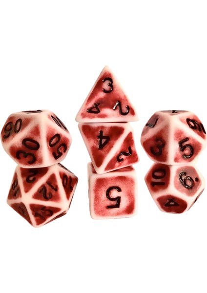 Akrilik Polyhedral Zar Aile Oyunları Için Kırmızı