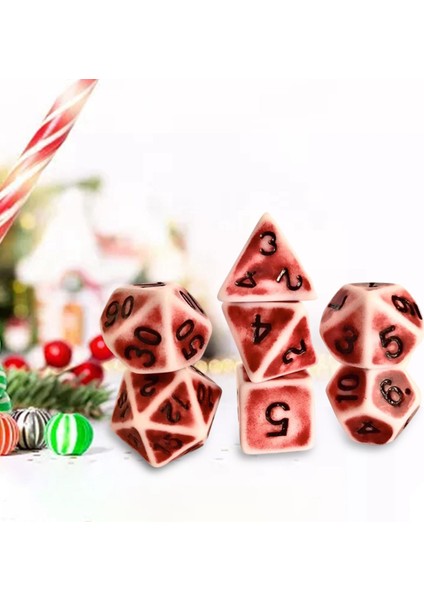 Akrilik Polyhedral Zar Aile Oyunları Için Kırmızı