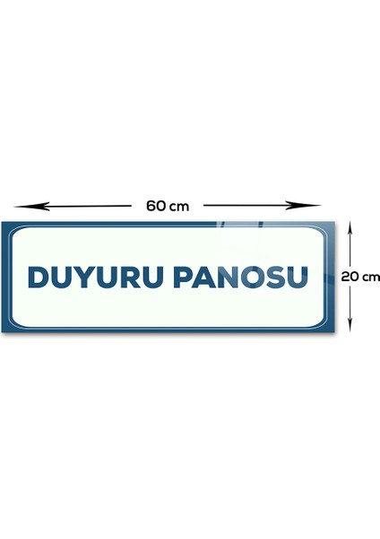 | Cam Yönlendirme Levhası | Duyuru Panosu | 60cm x 20cm