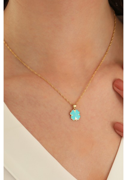 14 Ayar Altın Singapur Zincir Yonca Kolye fırsatları