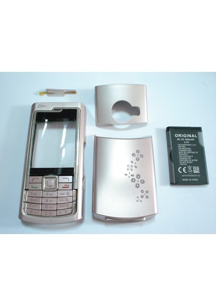 Sıfır Nokia N72 Kapak Tuş+Batarya,pembe Renk