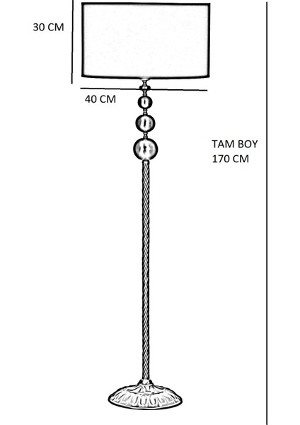 Vega Eskitme Üçlü Küre Tek Ayaklı Metal Lambader Kırmızı Kadife