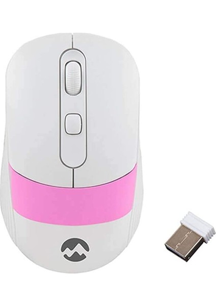 Sm-18 USB Beyaz/pembe 2.4ghz Optik Kablosuz Mouse