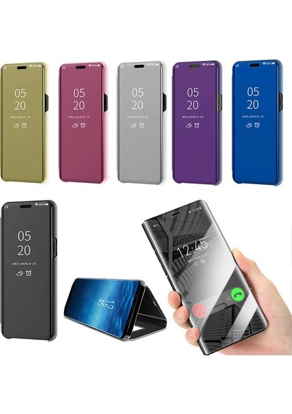 Samsung Galaxy A9 2019 Kapaklı Kılıf Clear View Aynalı Stand Olabilen Lüx Kılıf Renk Seçenekli.