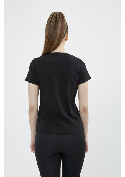 Bayan T-Shirt Siyah Bisiklet Yaka fiyatları