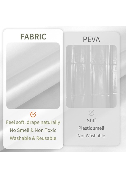 12 Kancalı Yıkanabilir Su Geçirmez Banyo Perdesi - Beyaz (Yurt Dışından) fırsatları