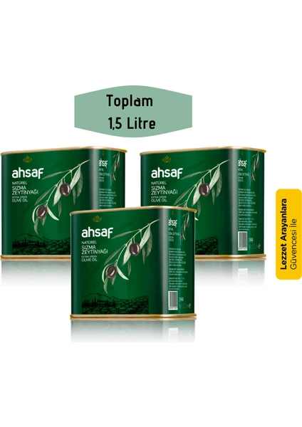 Natürel Sızma Zeytinyağı 500 ml -Teneke (3'lü Ekonomik Paket )