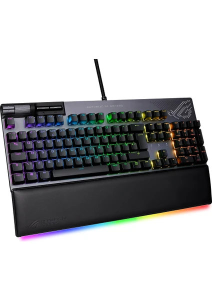 ASUS ROG STRIX FLARE II RED ANIMATE RGB OYUNCU KLAVYESİ DEĞİŞTİRİLEBİLİR ROG NX RED SWITCH LEDLİ EKRAN MEDYA KONTROLLERİ USB VE BİLEK DAYAMA