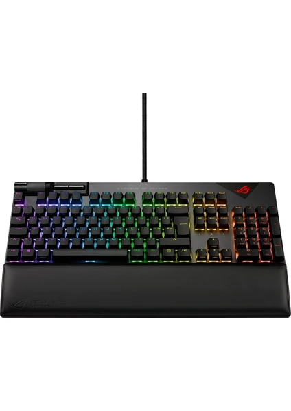 ASUS ROG STRIX FLARE NX RED RGB OYUNCU KLAVYESİ DEĞİŞTİRİLEBİLİR ROG NX RED SWITCH MEDYA KONTROLLERİ USB VE BİLEK DAYAMA