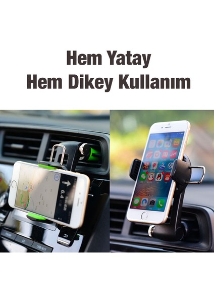 360 Dönebilen Araç Klima Havalandırma Bölmesi Kancalı Telefon Tutucu