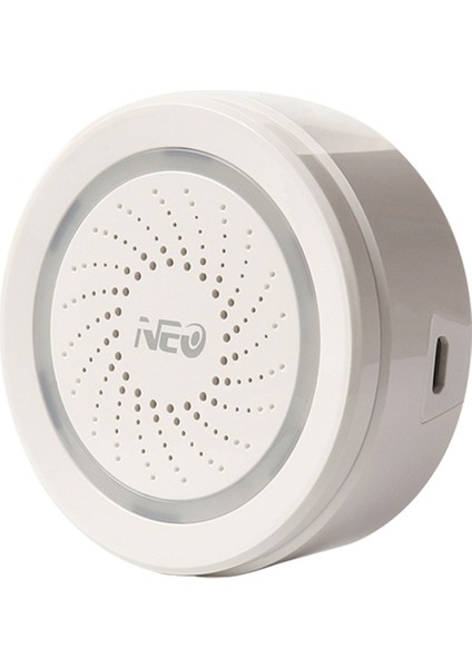 NAS-AB02W Wifi USB Siren Alarm Sensörü - Beyaz (Yurt Dışından)