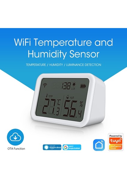 NAS-TH02W Wifi Sıcaklık ve Nem Sensörü - Beyaz (Yurt Dışından)