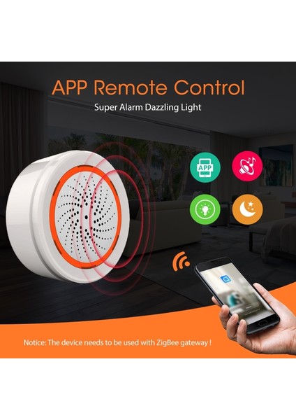 NAS-AB02B Zigbee USB Siren Alarm Sensörü - Beyaz (Yurt Dışından)