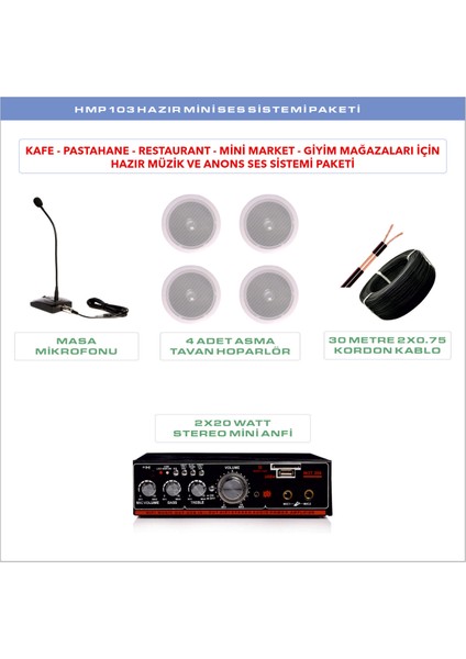 HMP 104 Hazır Mini Ses Sistemi Paketi 2 fiyatları