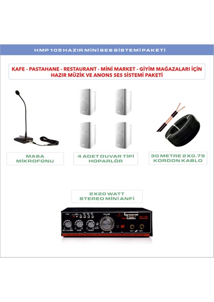 HMP 105 Hazır Mini Ses Sistemi Paketi 3