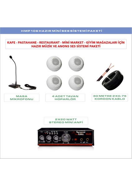 HMP 106 Hazır Mini Ses Sistemi Paketi 4 fiyatları