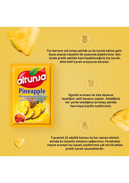 Ananas Aromalı Soğuk Toz İçecek 9 Gr X 24 Adet