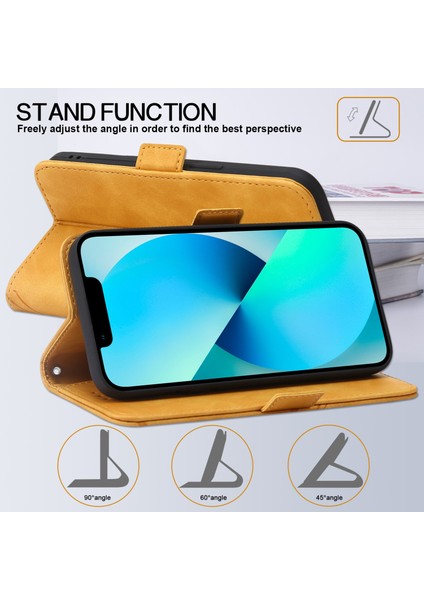 Geometrik Çizgi Pu Kasa Foriphone 13 Pro Sarı modelleri