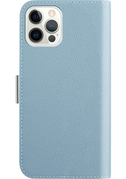 Apple iPhone 13 Pro Light Blue Için Litchi Doku Kılıfı fırsatları
