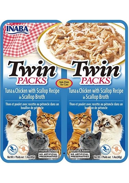 Twin Packs Deniz Taraklı Ton Balıklı ve Tavuklu Kedi Çorbası 40GR 2li