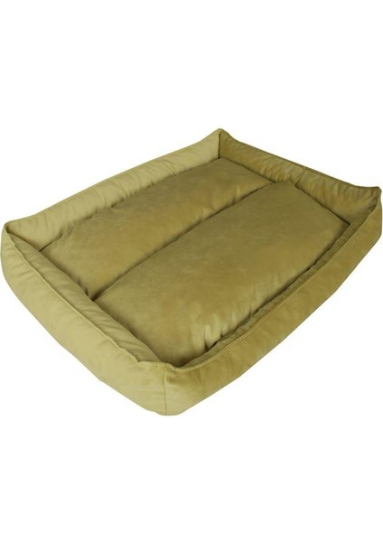 Yıkanabilir Kumaş Konforlu Kedi Köpek Yatağı Sarı Medium 65X45 cm