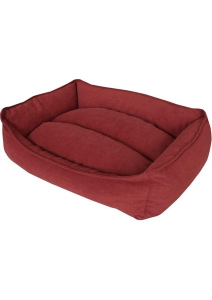 Yıkanabilir Kumaş Konforlu Kedi Köpek Yatağı Kırmızı Medium 65X45 cm