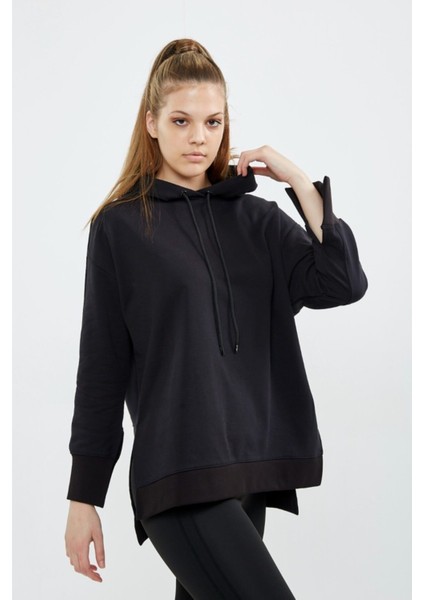 Kapüşonlu Içi Şardonlu Kadın Sweatshirt