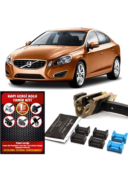 Volvo S60 Mk2 Uyumlu Kapı Gergi Kolu (Limitör) Tamir Kiti (2 Kapı Set) 2010-2018