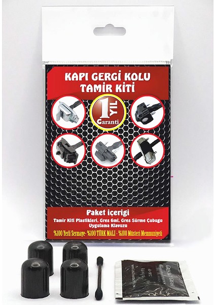 Volvo S60 Mk2 Uyumlu Kapı Gergi Kolu (Limitör) Tamir Kiti (2 Kapı Set) 2010-2018