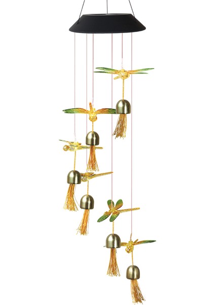 Dragonfly Solar Wind Chime LED Renk Değişen Dış Mekan Dize Işık Bahçe Dekorasyonu ve Aile Yemeği Dekorasyonu Için Uygundur(Yurt Dışından)