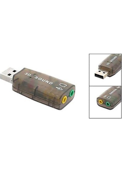 USB Ses Kartı 5.1 3D Sound USB Harici Ses Kartı Audio Çevirici